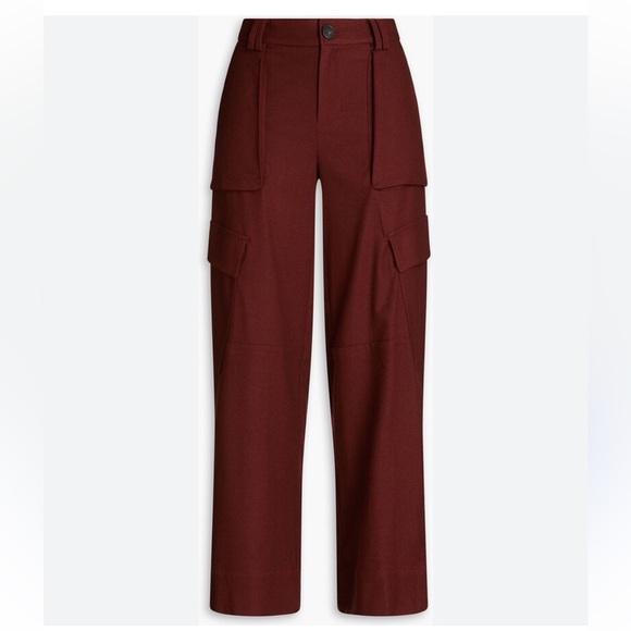Vince Raver Wool Flannel Maroon Pants - Picture 5 of 14